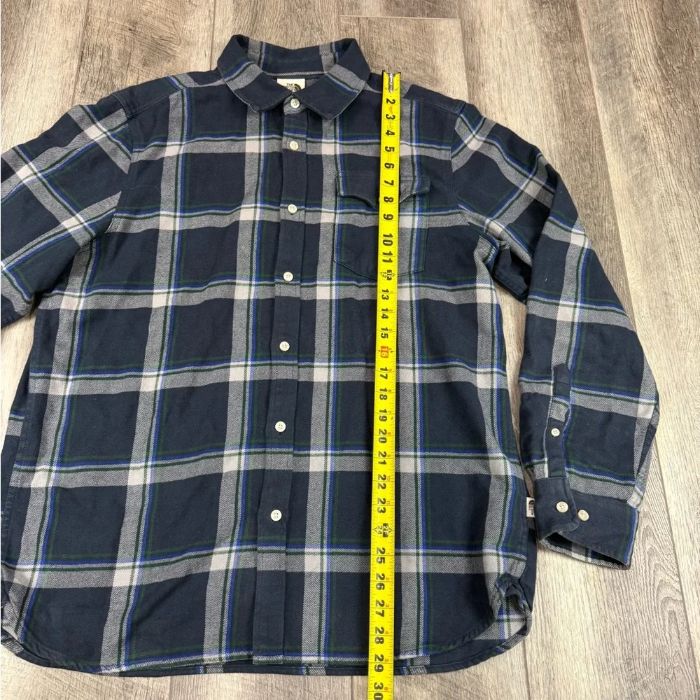 North Face Mens Navy Plaid Button‎ Down Top